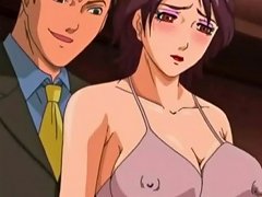 Two Businessmen Have Sex With A Large-breasted Anime Prostitute